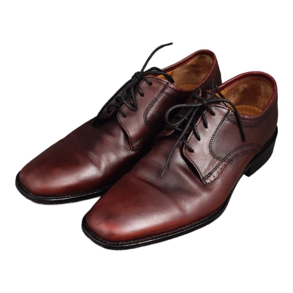 Johnston & Murphy men's Dress leather shoes Vero cuoio lace up leather sole 10M